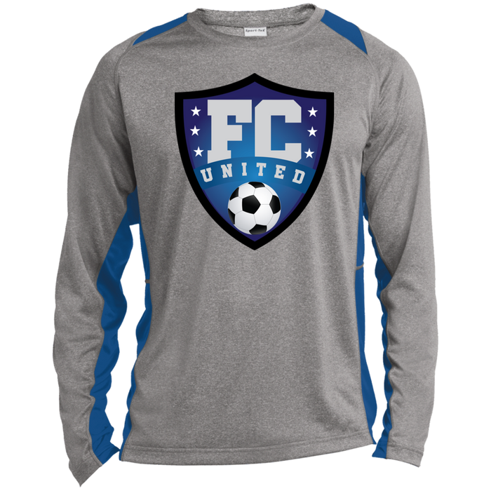 FC United Long Sleeve Heather Colorblock Performance Tee