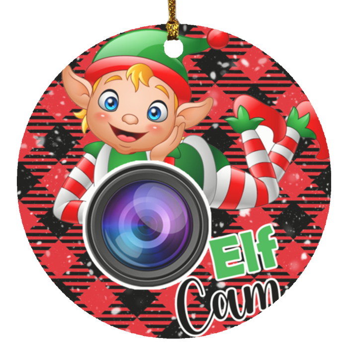 Elf Camp Circle Ornament