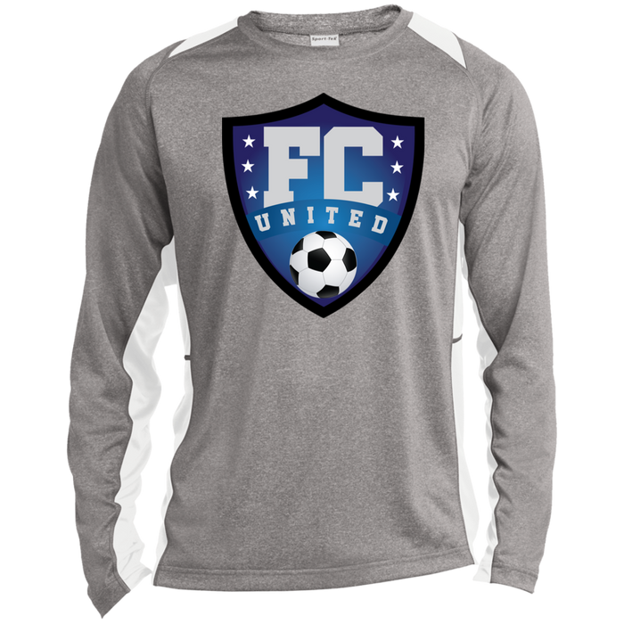 FC United Long Sleeve Heather Colorblock Performance Tee