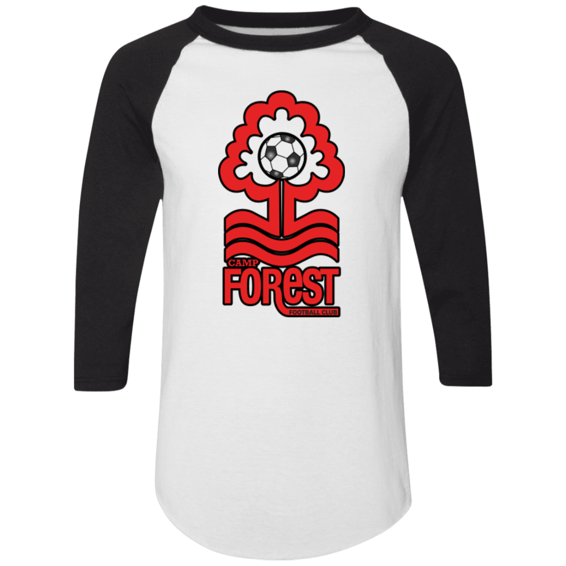 Adult Colorblock Raglan Jersey with CFFC Logo & Black Outline - Busy Bee Graphix