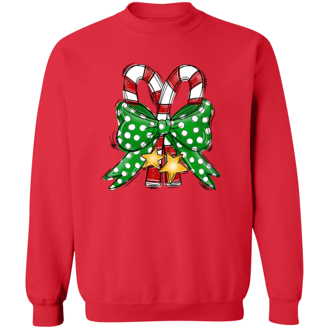 Candy Canes Crewneck Pullover Sweatshirt - Busy Bee Graphix