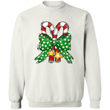 Candy Canes Crewneck Pullover Sweatshirt - Busy Bee Graphix