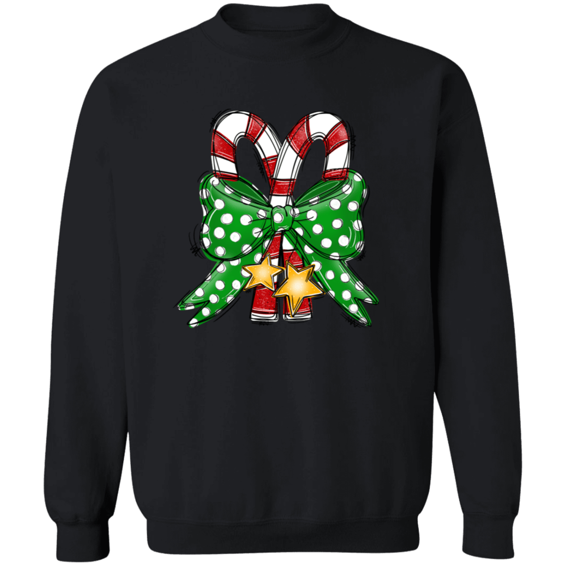 Candy Canes Crewneck Pullover Sweatshirt - Busy Bee Graphix