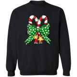 Candy Canes Crewneck Pullover Sweatshirt - Busy Bee Graphix