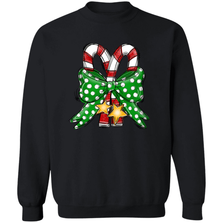 Candy Canes Crewneck Pullover Sweatshirt - Busy Bee Graphix