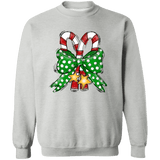 Candy Canes Crewneck Pullover Sweatshirt - Busy Bee Graphix