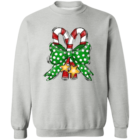 Candy Canes Crewneck Pullover Sweatshirt - Busy Bee Graphix