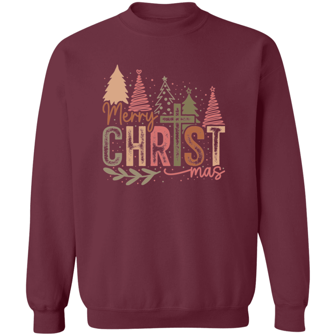 Christian Merry Christmas Crewneck - Busy Bee Graphix