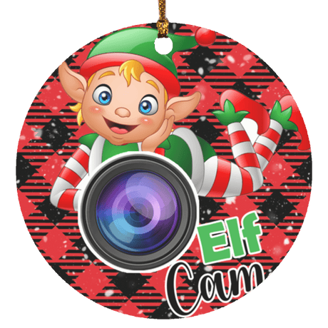 Elf Camp Circle Ornament - Busy Bee Graphix