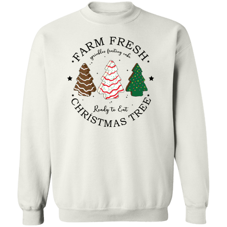 Farm Fresh Christmas Tree Crewneck Pullover Sweatshirt - Busy Bee Graphix