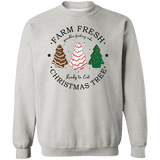 Farm Fresh Christmas Tree Crewneck Pullover Sweatshirt - Busy Bee Graphix