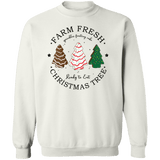 Farm Fresh Christmas Tree Crewneck Pullover Sweatshirt - Busy Bee Graphix