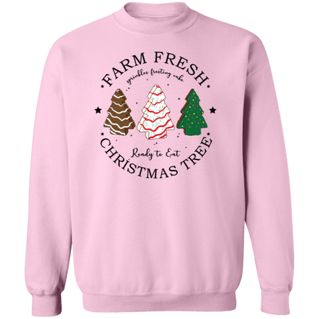 Farm Fresh Christmas Tree Crewneck Pullover Sweatshirt - Busy Bee Graphix