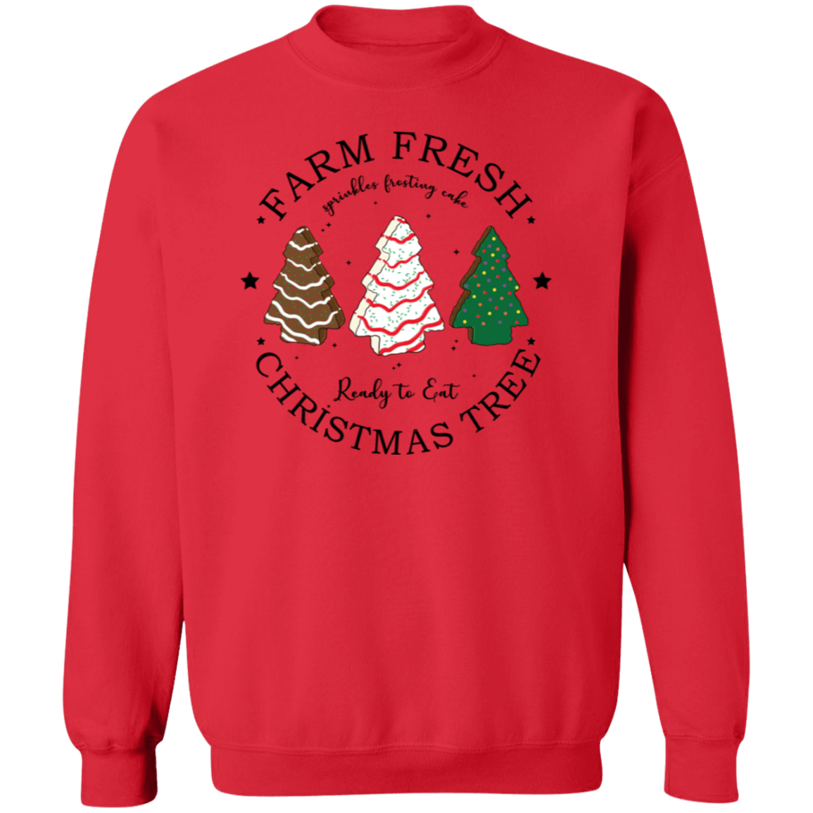 Farm Fresh Christmas Tree Crewneck Pullover Sweatshirt - Busy Bee Graphix