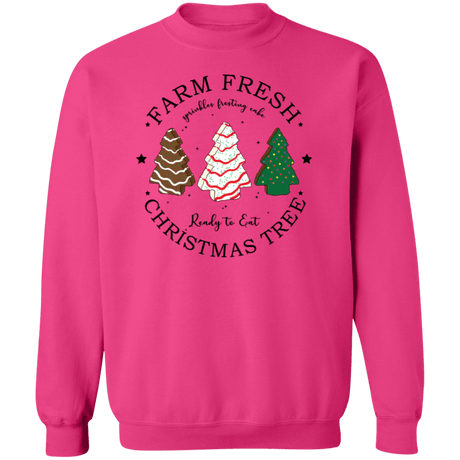 Farm Fresh Christmas Tree Crewneck Pullover Sweatshirt - Busy Bee Graphix