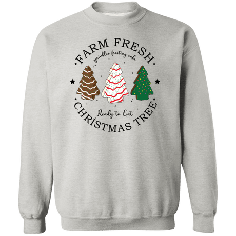 Farm Fresh Christmas Tree Crewneck Pullover Sweatshirt - Busy Bee Graphix