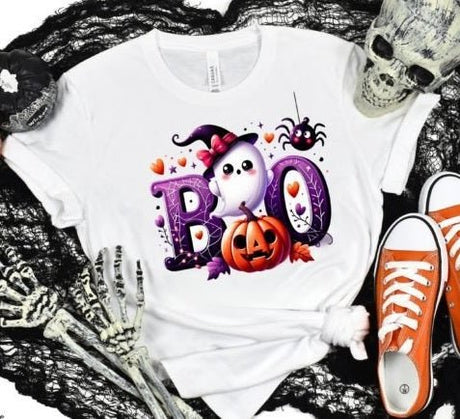 Halloween Boo Cute Ghost Pumpkin Witch Tee - Busy Bee Graphix