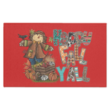 Happy Fall Yall Scarecrow Indoor Doormat - Busy Bee Graphix