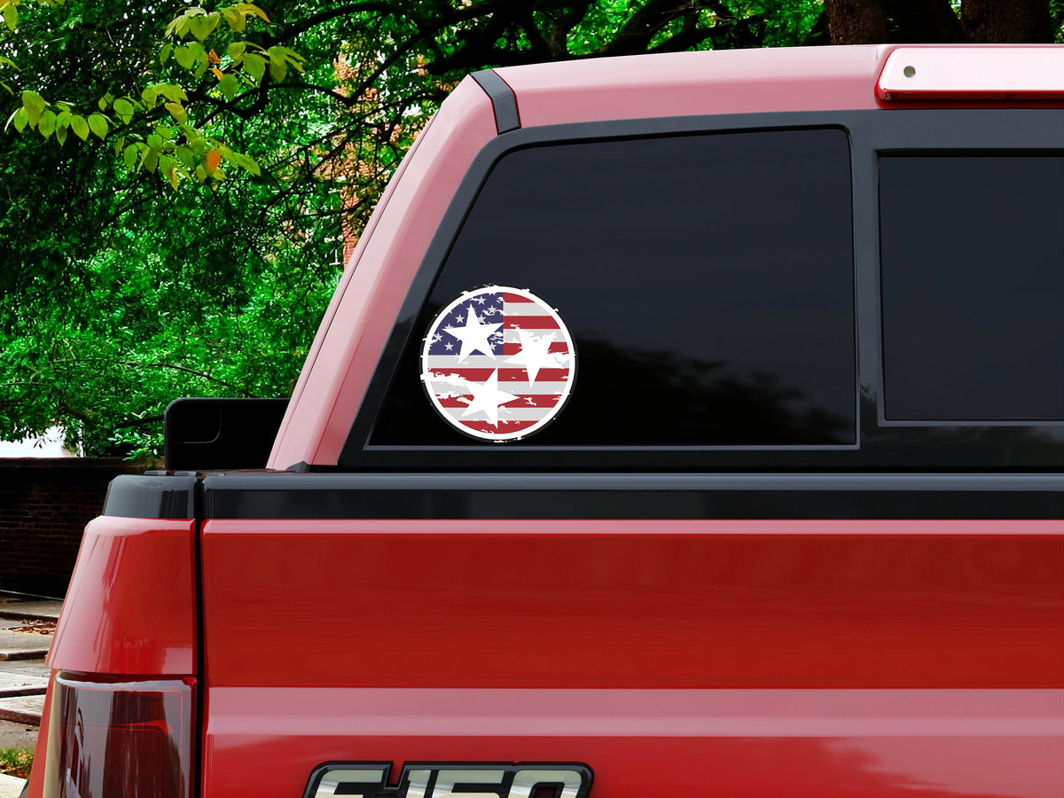 Distressed USA Flag Tennessee TriStar Decal