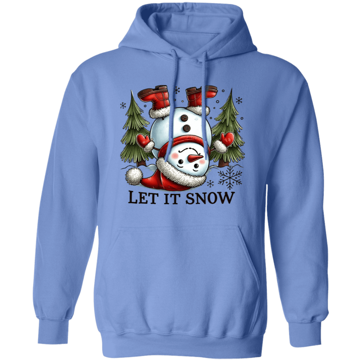 Let It Snow Snowman Hoodie - Busy Bee Graphix