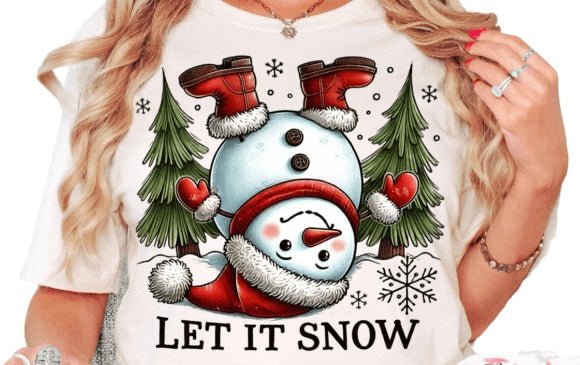 Let It Snow Snowman Tee - Busy Bee Graphix