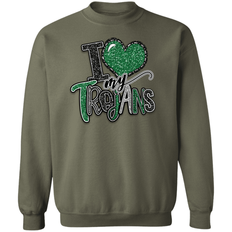 Love My Trojans Crewneck Sweatshirt - Busy Bee Graphix