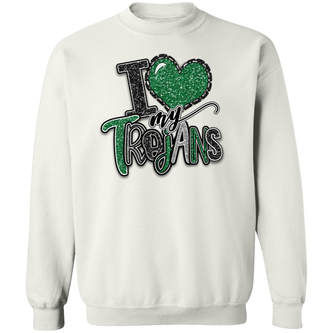 Love My Trojans Crewneck Sweatshirt - Busy Bee Graphix