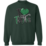 Love My Trojans Crewneck Sweatshirt - Busy Bee Graphix