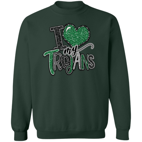 Love My Trojans Crewneck Sweatshirt - Busy Bee Graphix