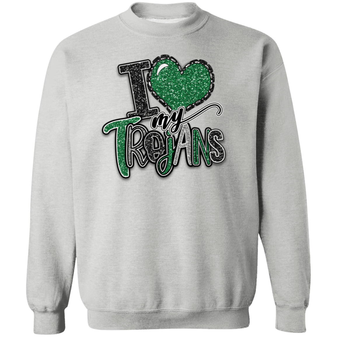 Love My Trojans Crewneck Sweatshirt - Busy Bee Graphix