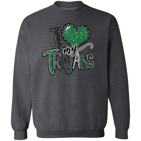 Love My Trojans Crewneck Sweatshirt - Busy Bee Graphix