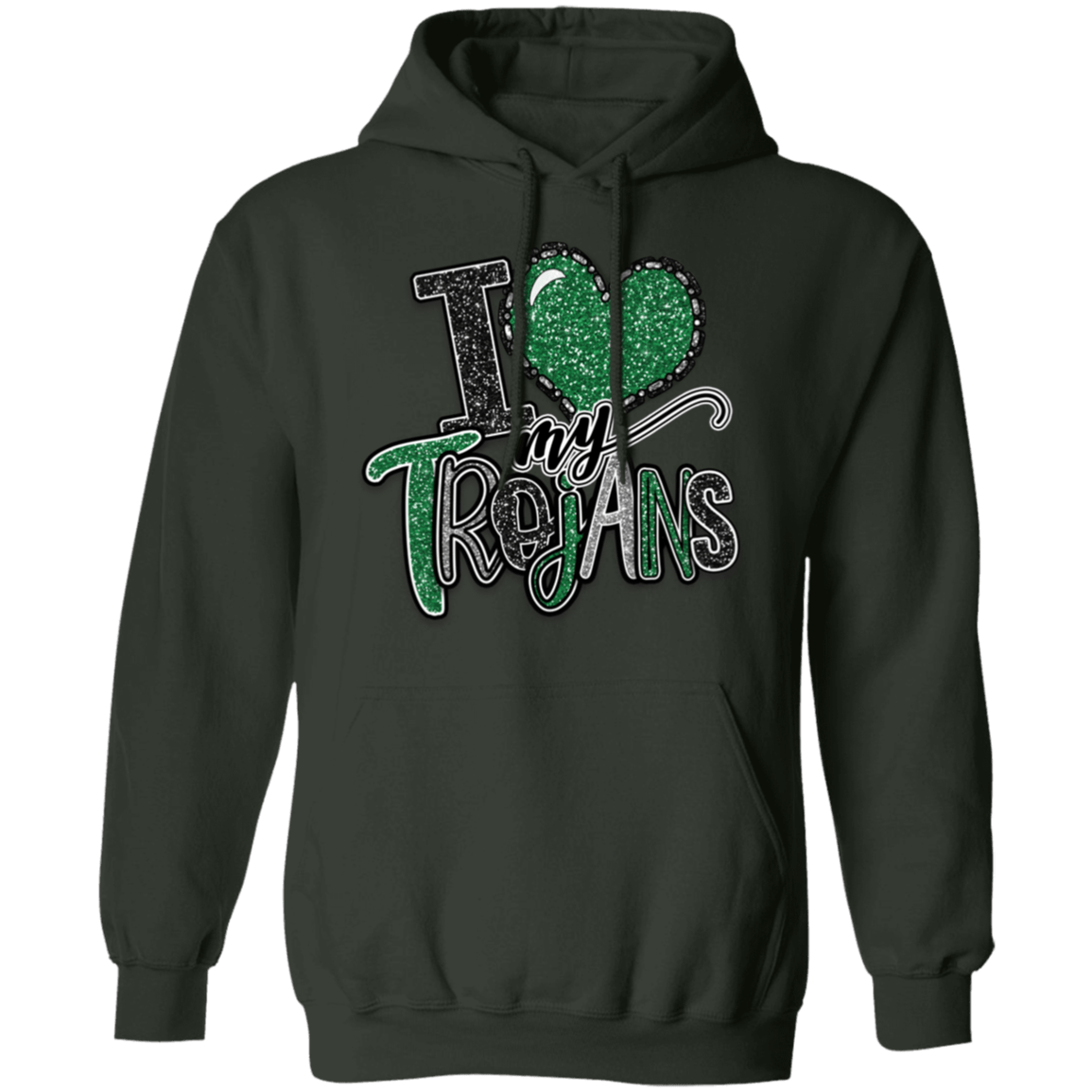 Love My Trojans Gildan Hoodie - Busy Bee Graphix