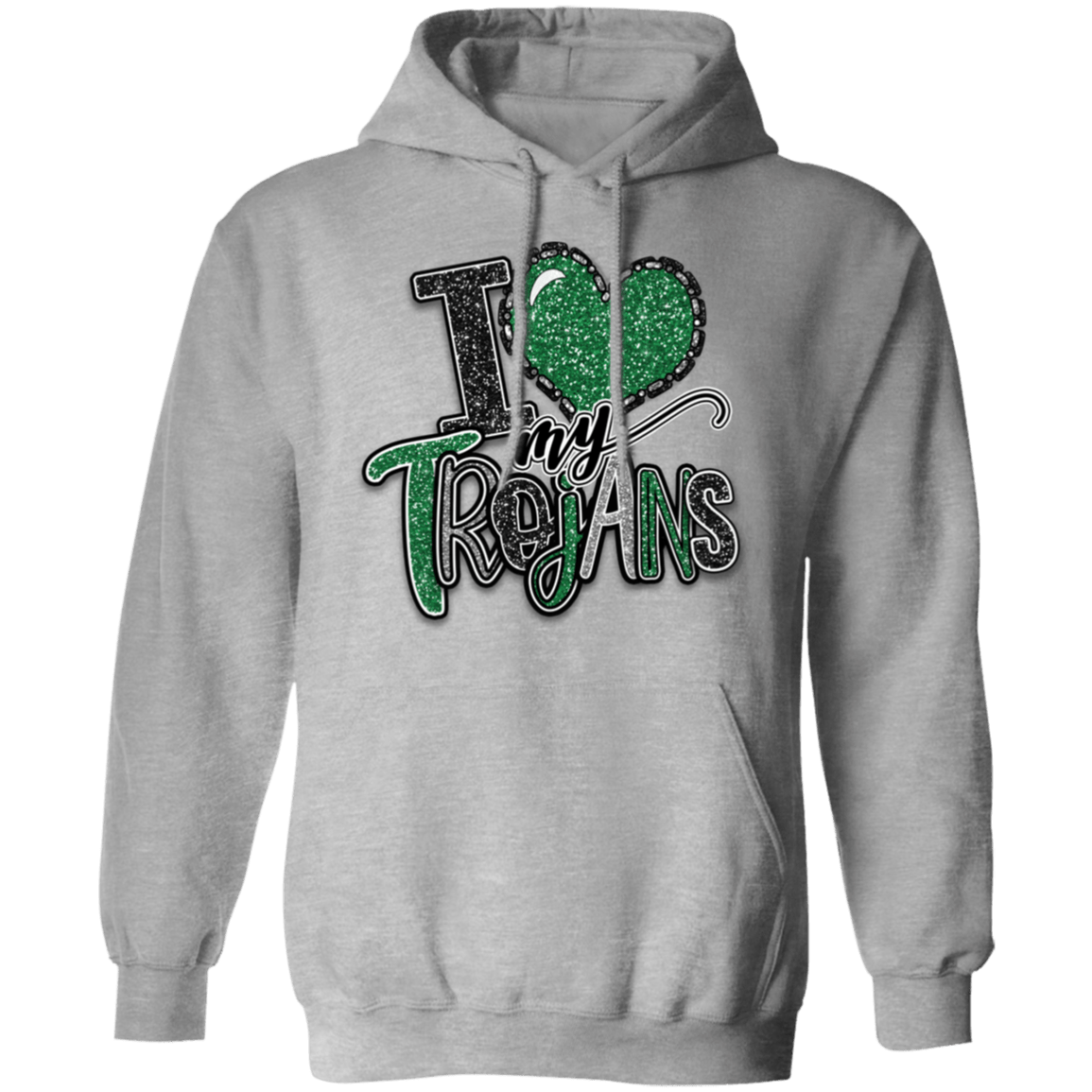 Love My Trojans Gildan Hoodie - Busy Bee Graphix