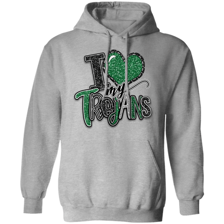 Love My Trojans Gildan Hoodie - Busy Bee Graphix