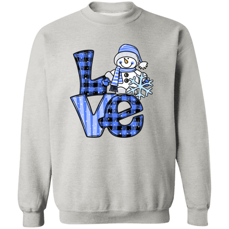 Love Snowman Crewneck Pullover Sweatshirt - Busy Bee Graphix