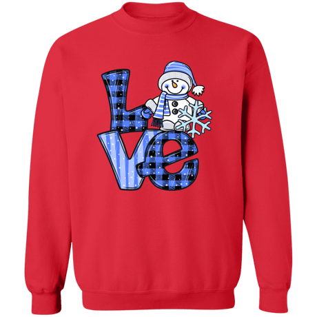 Love Snowman Crewneck Pullover Sweatshirt - Busy Bee Graphix