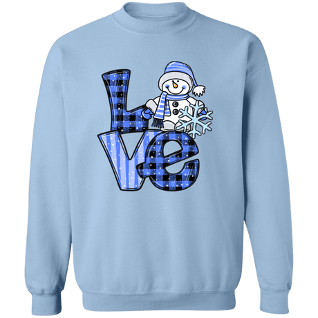 Love Snowman Crewneck Pullover Sweatshirt - Busy Bee Graphix