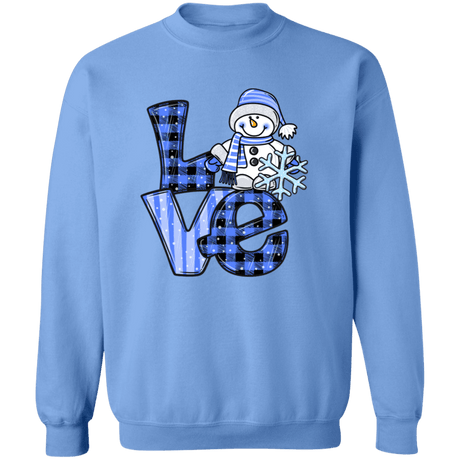 Love Snowman Crewneck Pullover Sweatshirt - Busy Bee Graphix