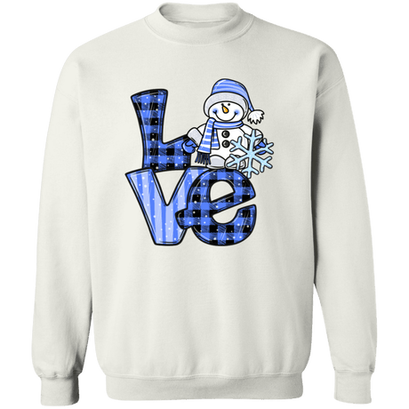 Love Snowman Crewneck Pullover Sweatshirt - Busy Bee Graphix