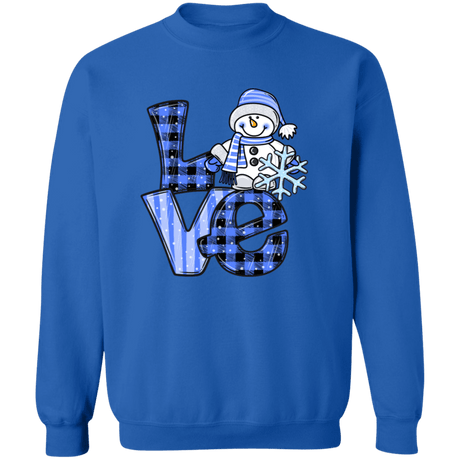 Love Snowman Crewneck Pullover Sweatshirt - Busy Bee Graphix