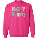 Merry & Bright Crewneck Pullover Sweatshirt - Busy Bee Graphix