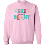 Merry & Bright Crewneck Pullover Sweatshirt - Busy Bee Graphix