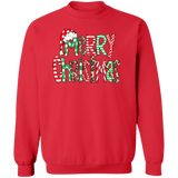 Merry Christmas Doodle Crewneck Pullover Sweatshirt - Busy Bee Graphix