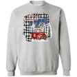 Merry Christmas Plaid Truck Crewneck Pullover Sweatshirt - Busy Bee Graphix