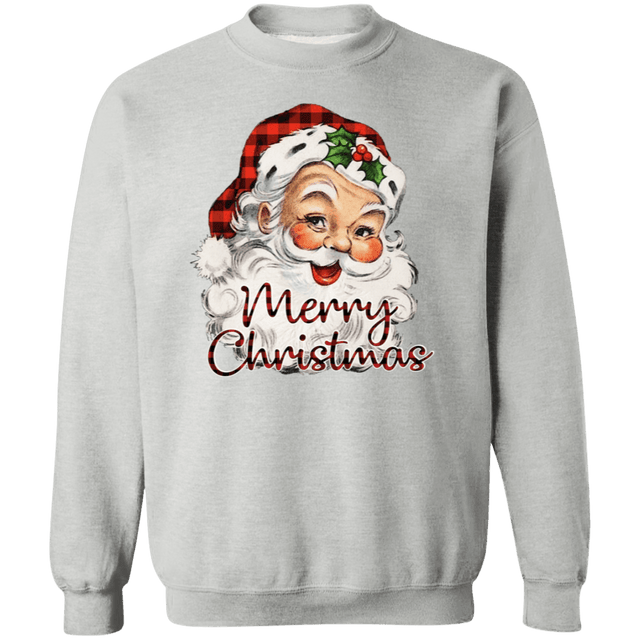 Merry Christmas Santa Crewneck Pullover Sweatshirt - Busy Bee Graphix