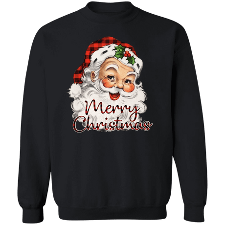 Merry Christmas Santa Crewneck Pullover Sweatshirt - Busy Bee Graphix