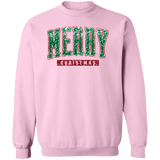 Merry Christmas Sequin Crewneck Pullover Sweatshirt - Busy Bee Graphix