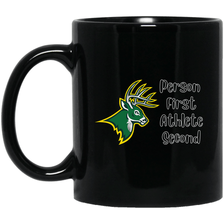 Person First Athlete Second Motlow 11oz Black Mug - Busy Bee Graphix