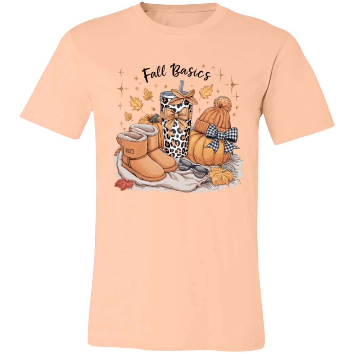 Retro Fall Basics Coquett Pumpkin Bow Tee - Busy Bee Graphix