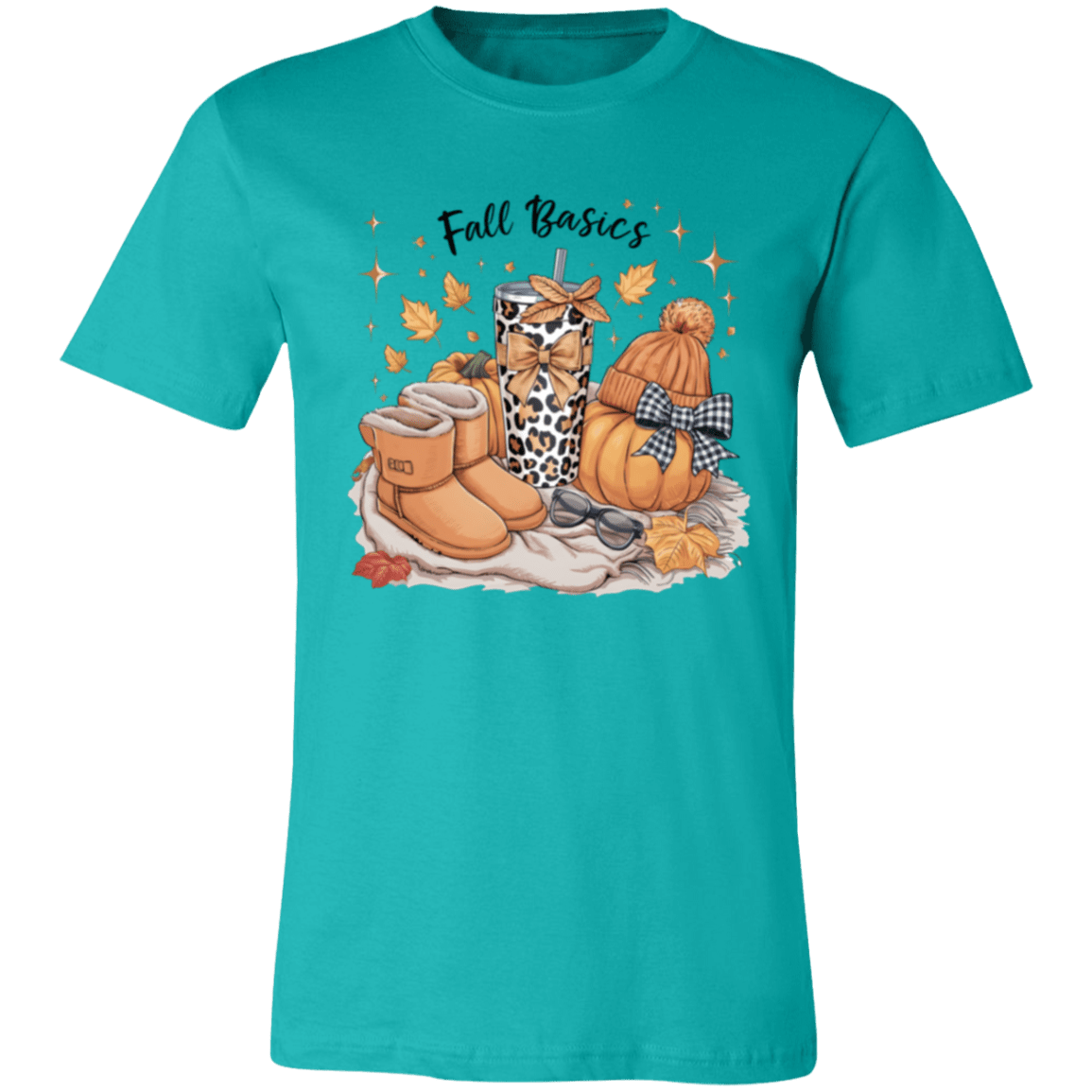 Retro Fall Basics Coquett Pumpkin Bow Tee - Busy Bee Graphix